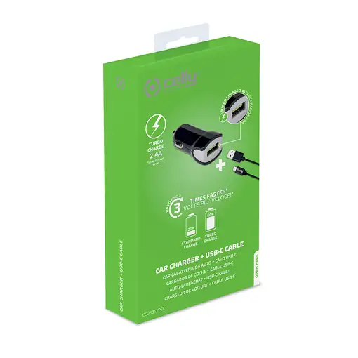Celly CCUSBTYPEC cargador de dispositivo móvil Smartphone, Tableta Negro Encendedo
