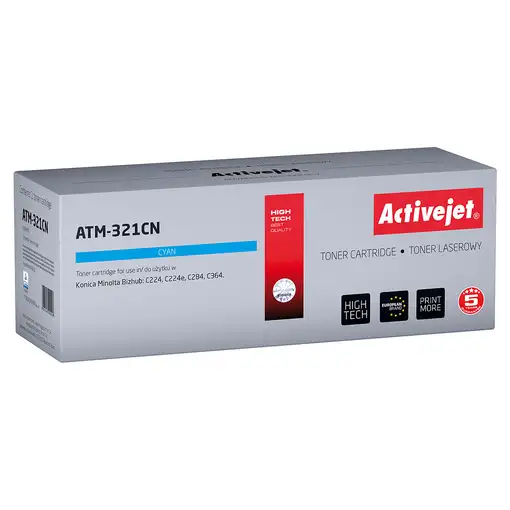 Activejet Cartucho de tóner ATM-321CN (reemplazo de Konica Minolta TN321C; Supreme