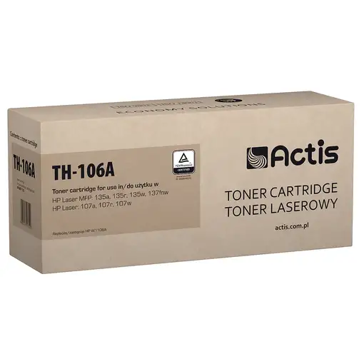 Actis Cartucho de tóner TH-106A (repuesto HP W1106A; estándar; 1000 páginas; negro