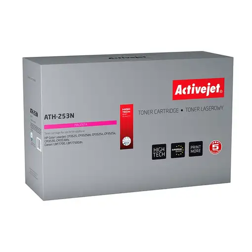 Activejet ATH-253N Toner para impresoras HP, Canon, Recambio HP 504A CE253A, Canon