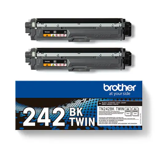 Brother TN-242BKTWIN cartucho de tóner 2 pieza(s) Original Negro