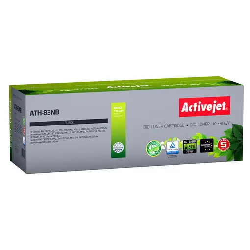 Activejet BIO Tóner ATH-83NB para impresoras HP, Canon, Recambio HP 83A CF283A, Ca