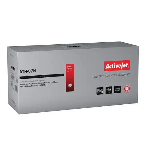 Activejet Cartucho de tóner ATH-87N (repuesto HP 87A CF287A; Supreme; 9000 páginas