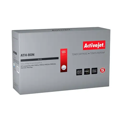Activejet ATH-80N (repuesto HP 80A CF280A; Supreme; 3500 páginas; negro)