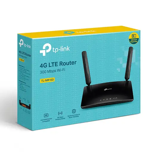 TP-Link TL-MR150 router inalámbrico Ethernet rápido Banda única (2,4 GHz) 4G Negro