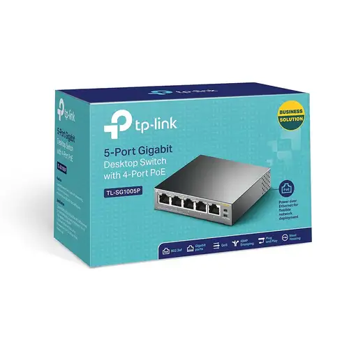 TP-Link TL-SG1005P No administrado Gigabit Ethernet (10/100/1000) Energía sobre Et