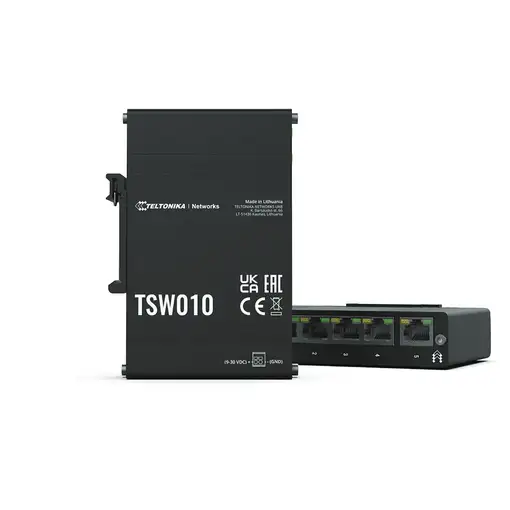 Teltonika TSW010 DIN Rain Switch 5 x Fast Ethernet (10/100) Energía sobre Ethernet