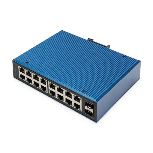 Digitus Conmutador de red Ethernet Gigabit de 16 puertos, industrial, no gestionad