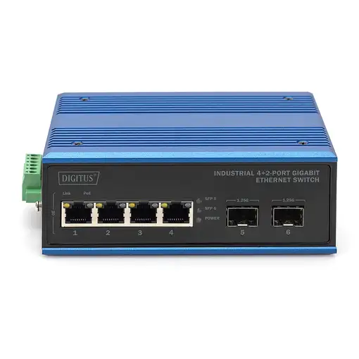 Digitus Conmutador Gigabit Ethernet industrial de 4+2 puertos