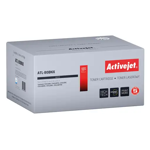 Activejet Tóner ATL-80BNX (sustitución Lexmark 80C2HKE, Supreme; 4000 páginas; neg
