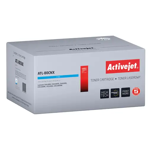 Activejet toner ATL-80CNX (sustitución Lexmark 80C2HCE, Supreme; 3000 páginas; azu