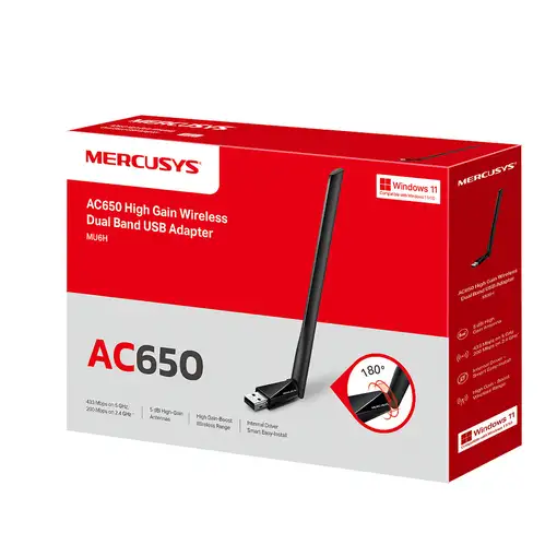 Mercusys MU6H adaptador y tarjeta de red WLAN 650 Mbit/s