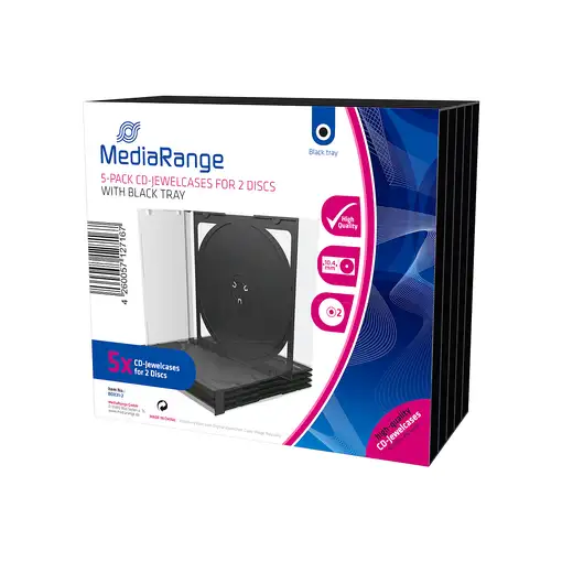 MediaRange BOX31-2 funda para discos ópticos Caja transparente para CD 2 discos Ne