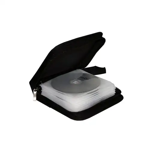 MediaRange BOX50 funda para discos ópticos Funda cartera 24 discos Negro