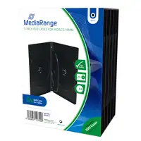 MediaRange BOX35-4 funda para discos ópticos Funda de DVD 4 discos Negro