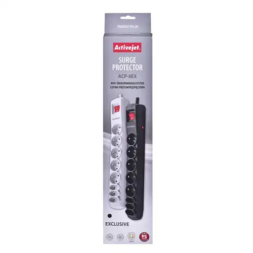 Activejet APN-8G/5M-BK base múltiple 8 salidas AC Interior Negro