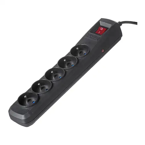 Activejet ACP-5GN 5M CZ base múltiple 5 salidas AC Interior Negro