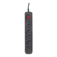 Activejet ACP-5GN 5M CZ base múltiple 5 salidas AC Interior Negro