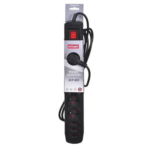 Activejet APN-8G/3M-BK base múltiple 8 salidas AC Interior Negro