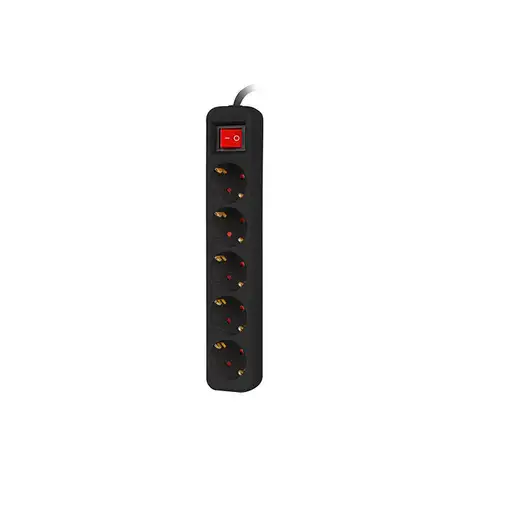Lanberg PS1-05F-0300-BK base múltiple 3 m 5 salidas AC Interior Negro