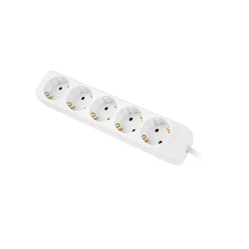Lanberg PS0-05F-0300-W base múltiple 3 m 5 salidas AC Interior Blanco