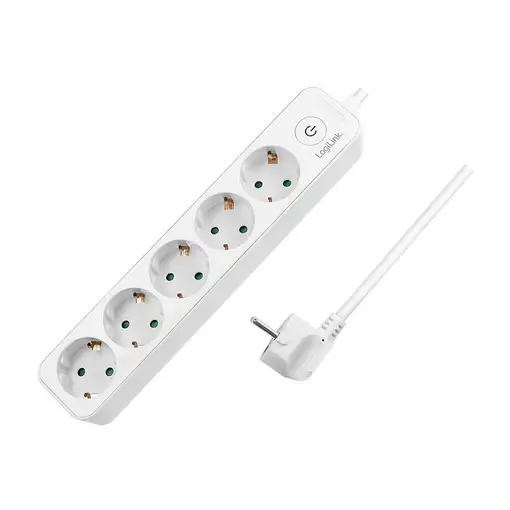 LogiLink LPS246 base múltiple 1,5 m 5 salidas AC Interior Blanco