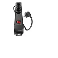 Lanberg SP1-05F-0500-BK base múltiple 5 m 5 salidas AC Interior Negro
