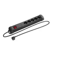 Lanberg SP1-05F-0500-BK base múltiple 5 m 5 salidas AC Interior Negro
