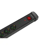 Lanberg SP1-05F-0500-BK base múltiple 5 m 5 salidas AC Interior Negro