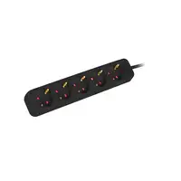 Lanberg PS0-05F-0150-BK base múltiple 1,5 m 5 salidas AC Interior Negro