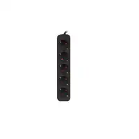 Lanberg PS0-05F-0150-BK base múltiple 1,5 m 5 salidas AC Interior Negro