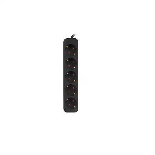 Lanberg PS0-05F-0150-BK base múltiple 1,5 m 5 salidas AC Interior Negro