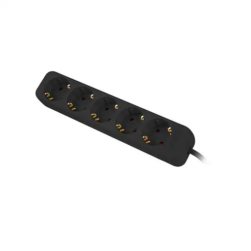 Lanberg PS0-05F-0150-BK base múltiple 1,5 m 5 salidas AC Interior Negro