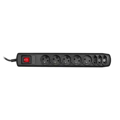 Activejet APN-8G/1,5M-BK base múltiple 8 salidas AC Interior Negro