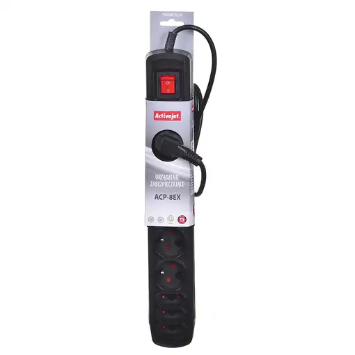 Activejet APN-8G/1,5M-BK base múltiple 8 salidas AC Interior Negro