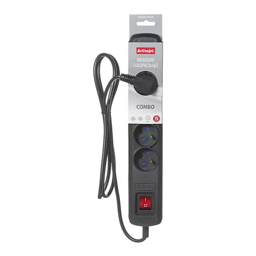 Activejet ACP-5GN 3M CZ base múltiple 5 salidas AC Interior Negro