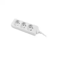 Lanberg PS0-03E-0300-W base múltiple 3 m 3 salidas AC Interior Blanco