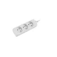 Lanberg PS0-03E-0300-W base múltiple 3 m 3 salidas AC Interior Blanco