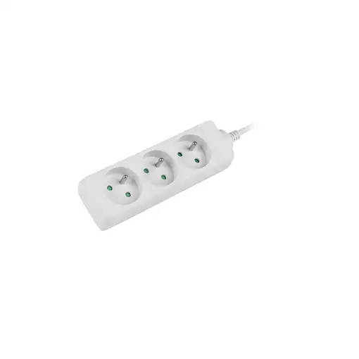Lanberg PS0-03E-0300-W base múltiple 3 m 3 salidas AC Interior Blanco