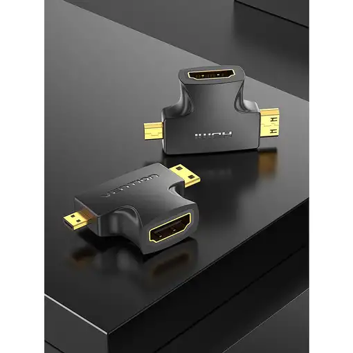Vention Adaptador HDMI 2 en 1 AGFB0/ HDMI Hembra a Micro HDMI Macho - Mini HDMI Ma