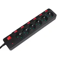 LogiLink LPS233 base múltiple 1,5 m 6 salidas AC Interior Negro