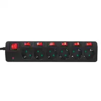 LogiLink LPS233 base múltiple 1,5 m 6 salidas AC Interior Negro