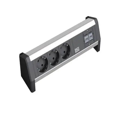 Bachmann Desk 1 base múltiple 3 salidas AC Negro