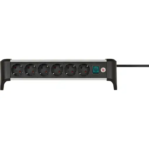 Brennenstuhl 1391040600 base múltiple 3 m 6 salidas AC Interior Negro, Plata