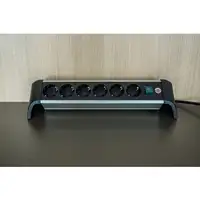 Brennenstuhl 1391040600 base múltiple 3 m 6 salidas AC Interior Negro, Plata