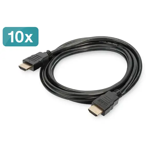 Digitus HDMI de alta velocidad con cable de conexión Ethernet, paquete de 10