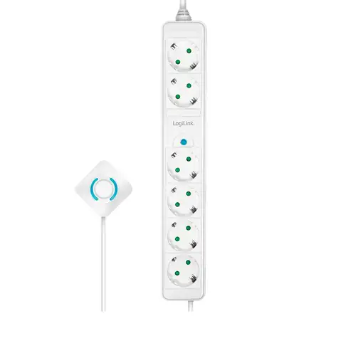 LogiLink LPS271 base múltiple 1,5 m 6 salidas AC Interior Blanco