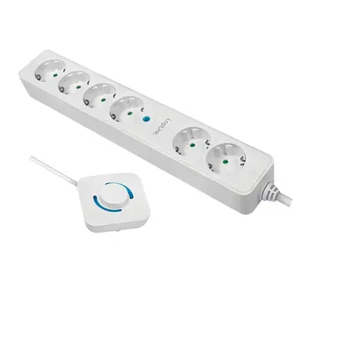 LogiLink LPS271 base múltiple 1,5 m 6 salidas AC Interior Blanco