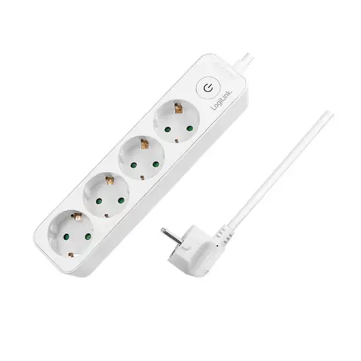 LogiLink LPS245 base múltiple 1,5 m 4 salidas AC Interior Blanco