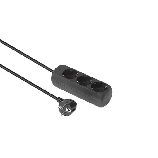 Microconnect GRU003B-WOS base múltiple 1,5 m 3 salidas AC Interior Negro